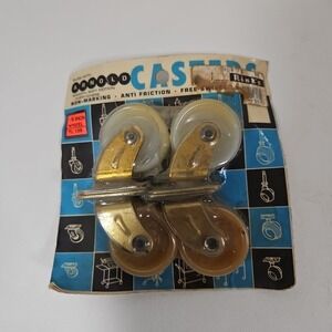 Vintage Arnold Free Swiveling Casters Non-Marking Set of 4 Plate Type 1 5/8" NOS